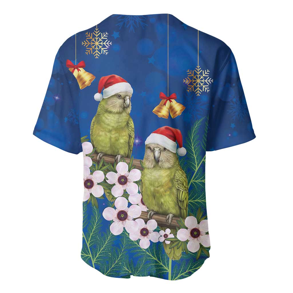 New Zealand Kakapo Christmas Baseball Jersey Owl Parrot Santa Sliver Fern Manuka - Blue - Aussie Hoodie