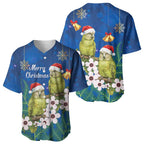 New Zealand Kakapo Christmas Baseball Jersey Owl Parrot Santa Sliver Fern Manuka - Blue - Aussie Hoodie