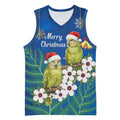 New Zealand Kakapo Christmas Basketball Jersey Owl Parrot Santa Sliver Fern Manuka - Blue - Aussie Hoodie