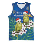 New Zealand Kakapo Christmas Basketball Jersey Owl Parrot Santa Sliver Fern Manuka - Blue - Aussie Hoodie