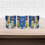 New Zealand Kakapo Christmas Ceramic Mug Owl Parrot Santa Sliver Fern Manuka - Blue - Aussie Hoodie
