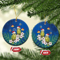 New Zealand Kakapo Christmas Ceramic Ornament Owl Parrot Santa Sliver Fern Manuka - Blue - Aussie Hoodie