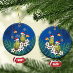 New Zealand Kakapo Christmas Ceramic Ornament Owl Parrot Santa Sliver Fern Manuka - Blue - Aussie Hoodie