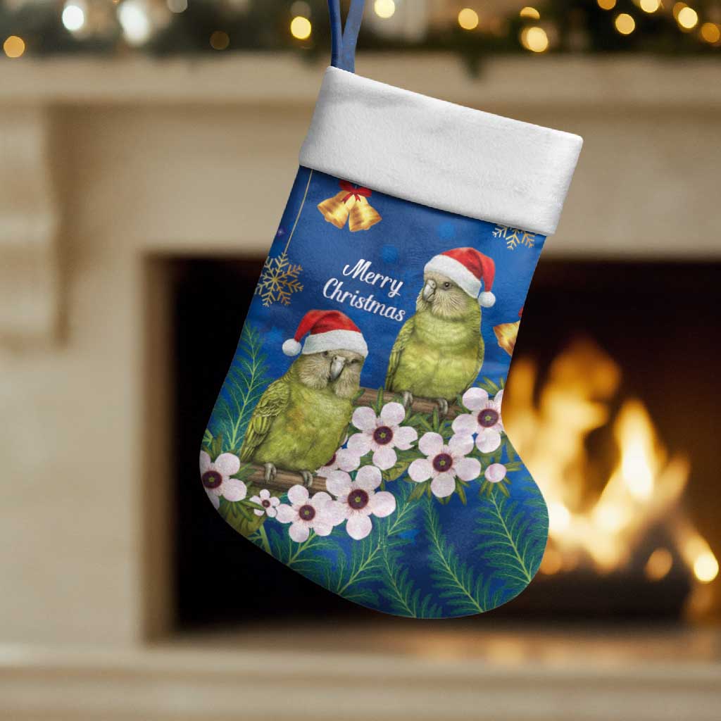New Zealand Kakapo Christmas Stocking Owl Parrot Santa Sliver Fern Manuka - Blue - Aussie Hoodie