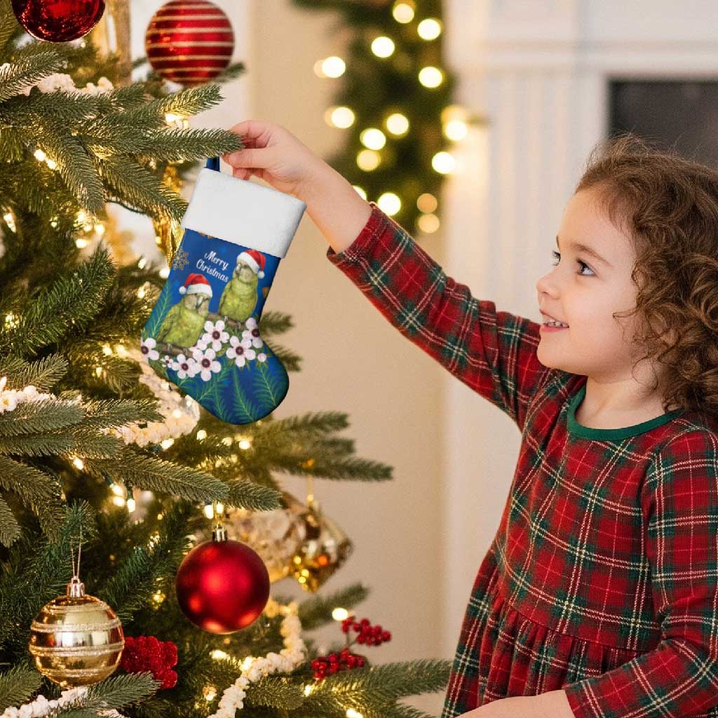 New Zealand Kakapo Christmas Stocking Owl Parrot Santa Sliver Fern Manuka - Blue - Aussie Hoodie