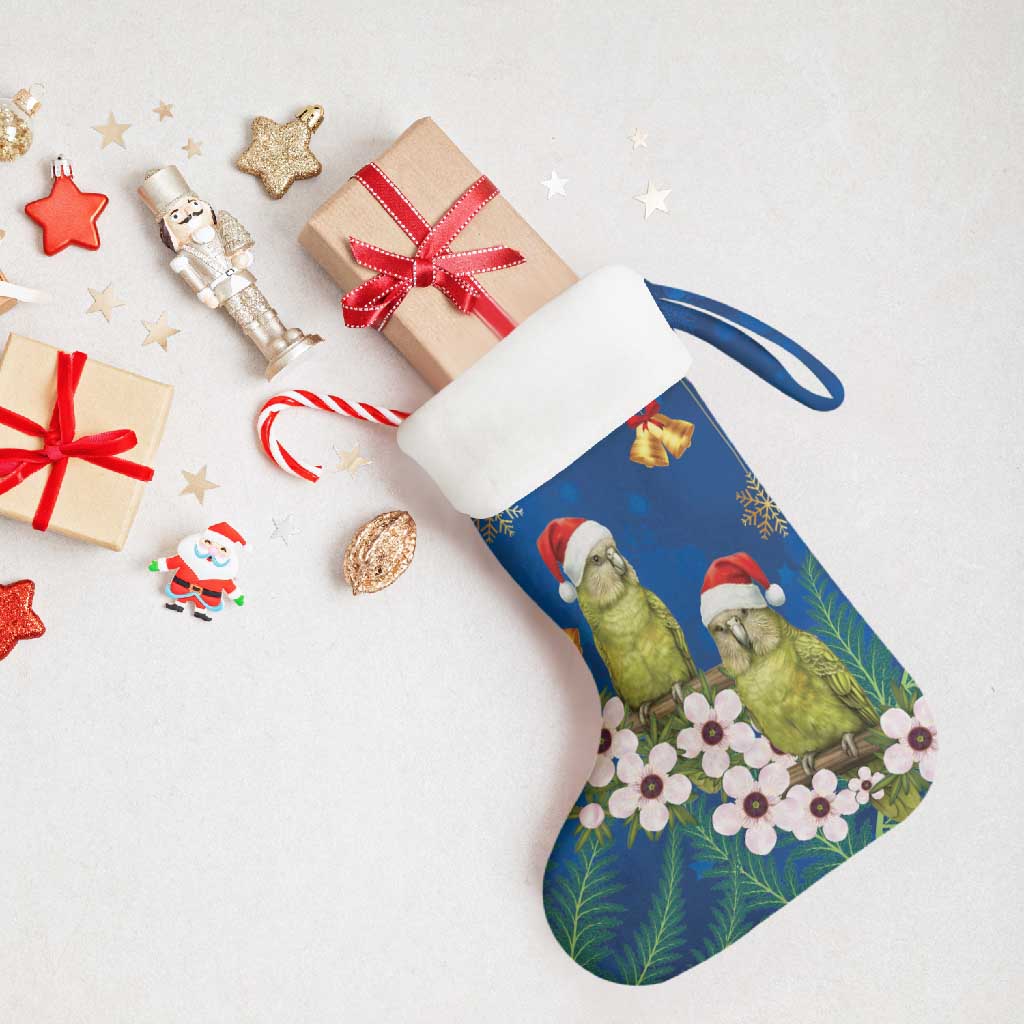 New Zealand Kakapo Christmas Stocking Owl Parrot Santa Sliver Fern Manuka - Blue - Aussie Hoodie