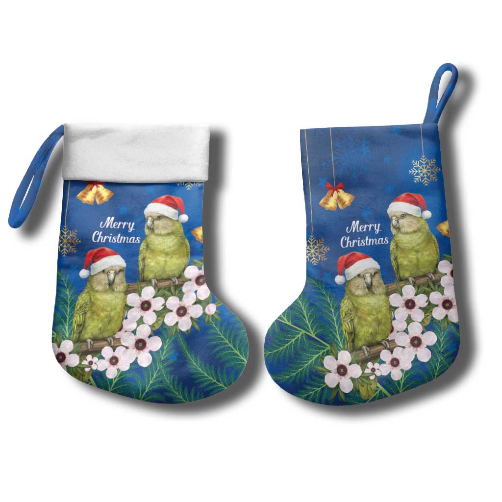 New Zealand Kakapo Christmas Stocking Owl Parrot Santa Sliver Fern Manuka - Blue - Aussie Hoodie