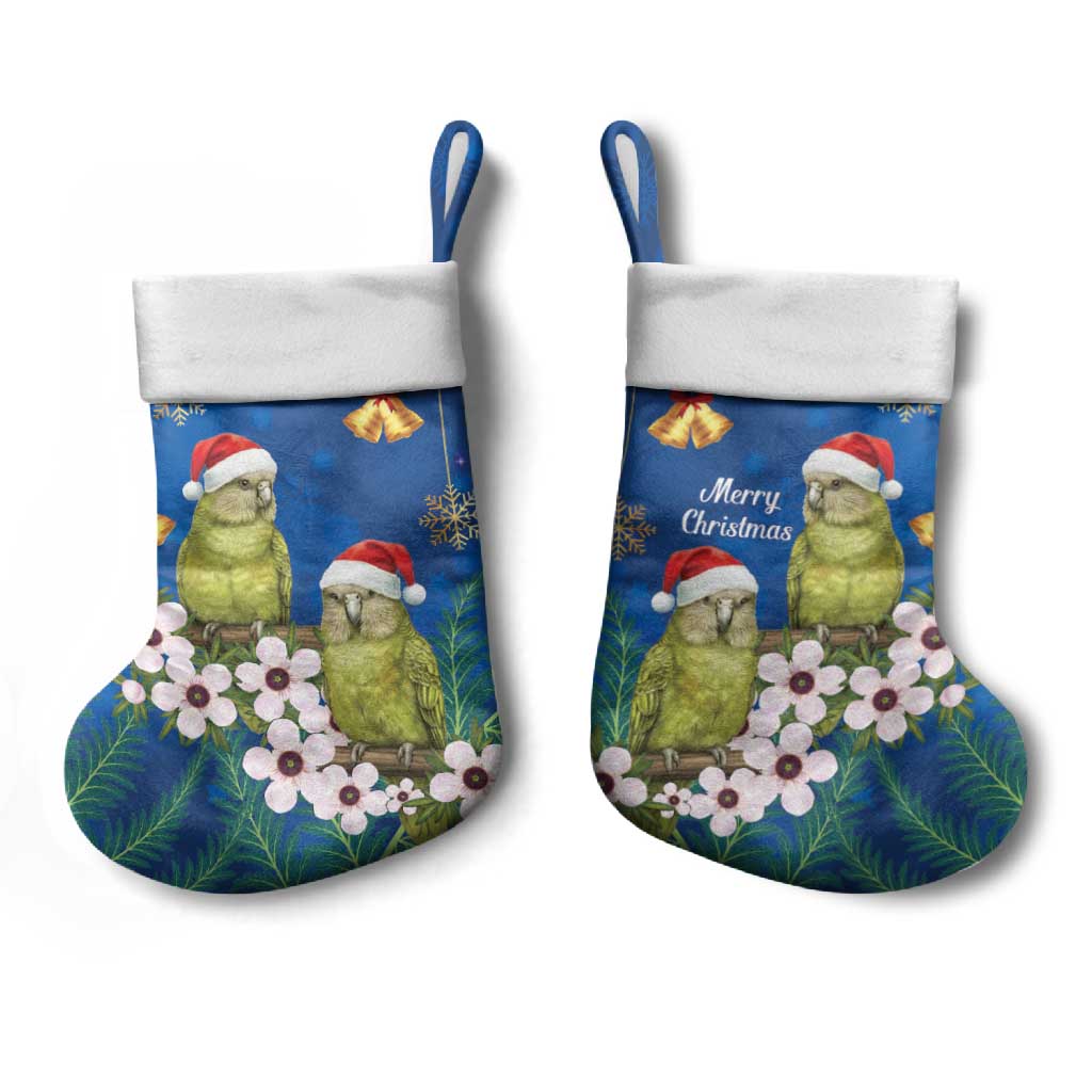 New Zealand Kakapo Christmas Stocking Owl Parrot Santa Sliver Fern Manuka - Blue - Aussie Hoodie