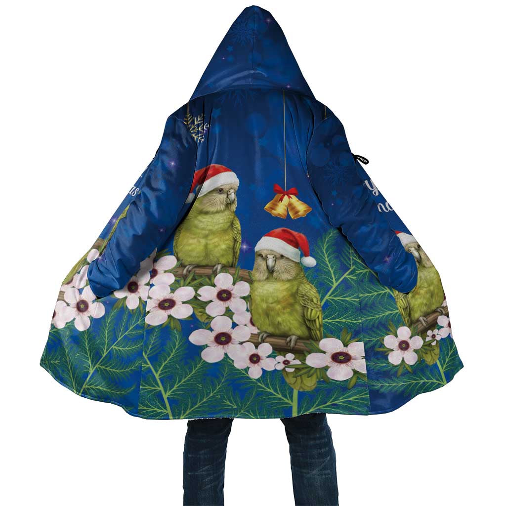 New Zealand Kakapo Christmas Cloak Owl Parrot Santa Sliver Fern Manuka - Blue - Aussie Hoodie