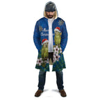 New Zealand Kakapo Christmas Cloak Owl Parrot Santa Sliver Fern Manuka - Blue - Aussie Hoodie