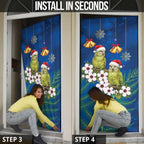 New Zealand Kakapo Christmas Door Cover Owl Parrot Santa Sliver Fern Manuka - Blue - Aussie Hoodie
