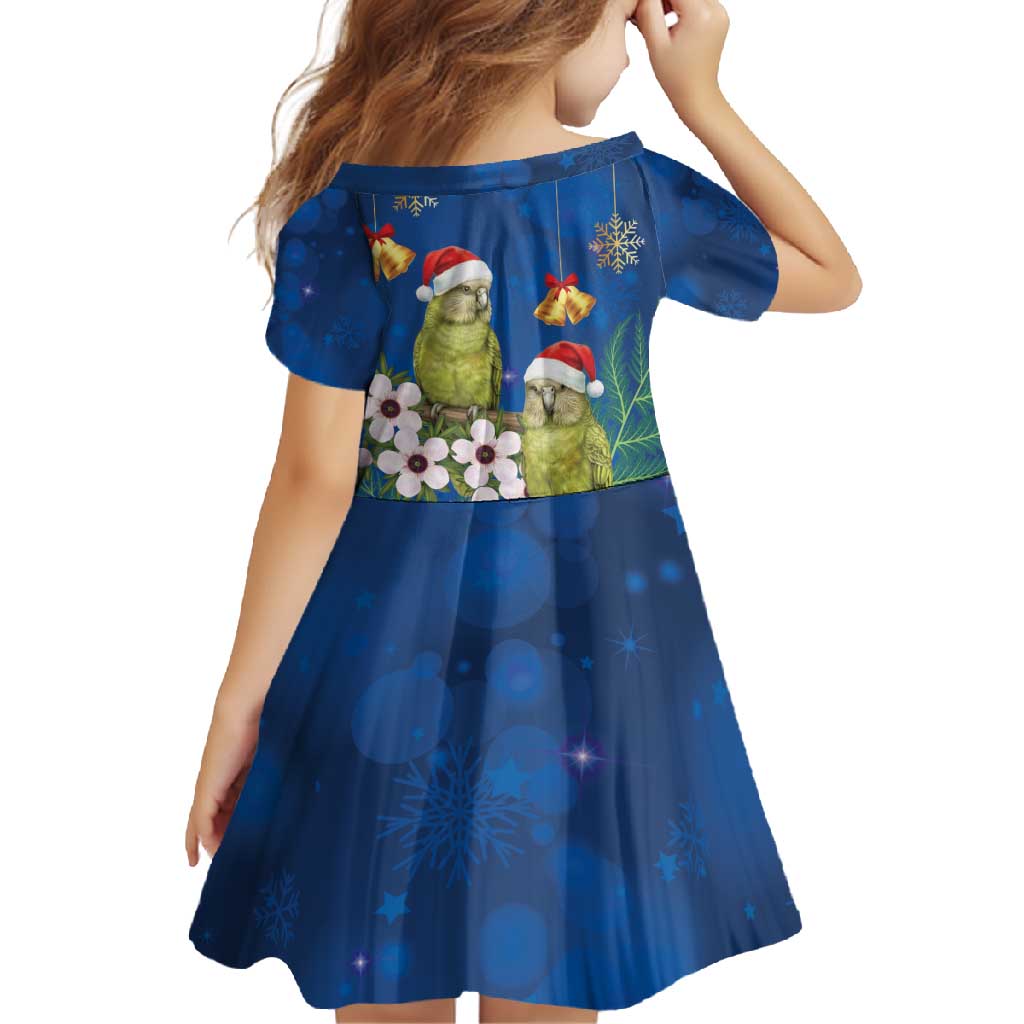 New Zealand Kakapo Christmas Family Matching Long Sleeve Bodycon Dress and Hawaiian Shirt Owl Parrot Santa Sliver Fern Manuka - Blue - Aussie Hoodie