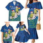 New Zealand Kakapo Christmas Family Matching Mermaid Dress and Hawaiian Shirt Owl Parrot Santa Sliver Fern Manuka - Blue - Aussie Hoodie