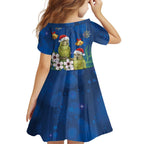 New Zealand Kakapo Christmas Family Matching Mermaid Dress and Hawaiian Shirt Owl Parrot Santa Sliver Fern Manuka - Blue - Aussie Hoodie