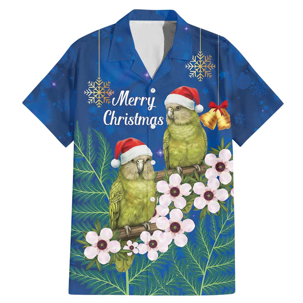New Zealand Kakapo Christmas Family Matching Mermaid Dress and Hawaiian Shirt Owl Parrot Santa Sliver Fern Manuka - Blue - Aussie Hoodie