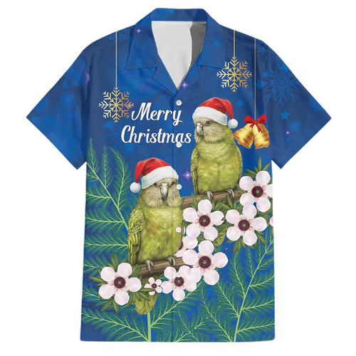 New Zealand Kakapo Christmas Family Matching Mermaid Dress and Hawaiian Shirt Owl Parrot Santa Sliver Fern Manuka - Blue - Aussie Hoodie
