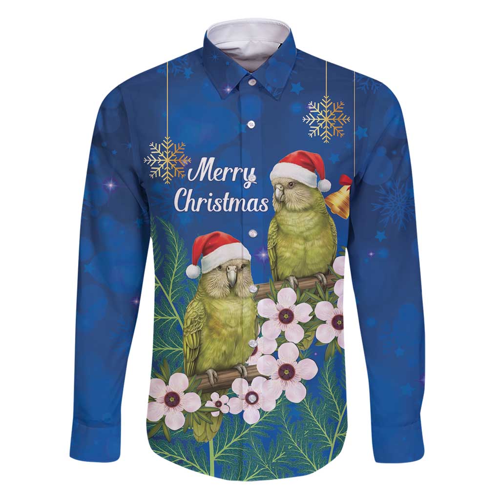 New Zealand Kakapo Christmas Family Matching Puletasi and Hawaiian Shirt Owl Parrot Santa Sliver Fern Manuka - Blue - Aussie Hoodie
