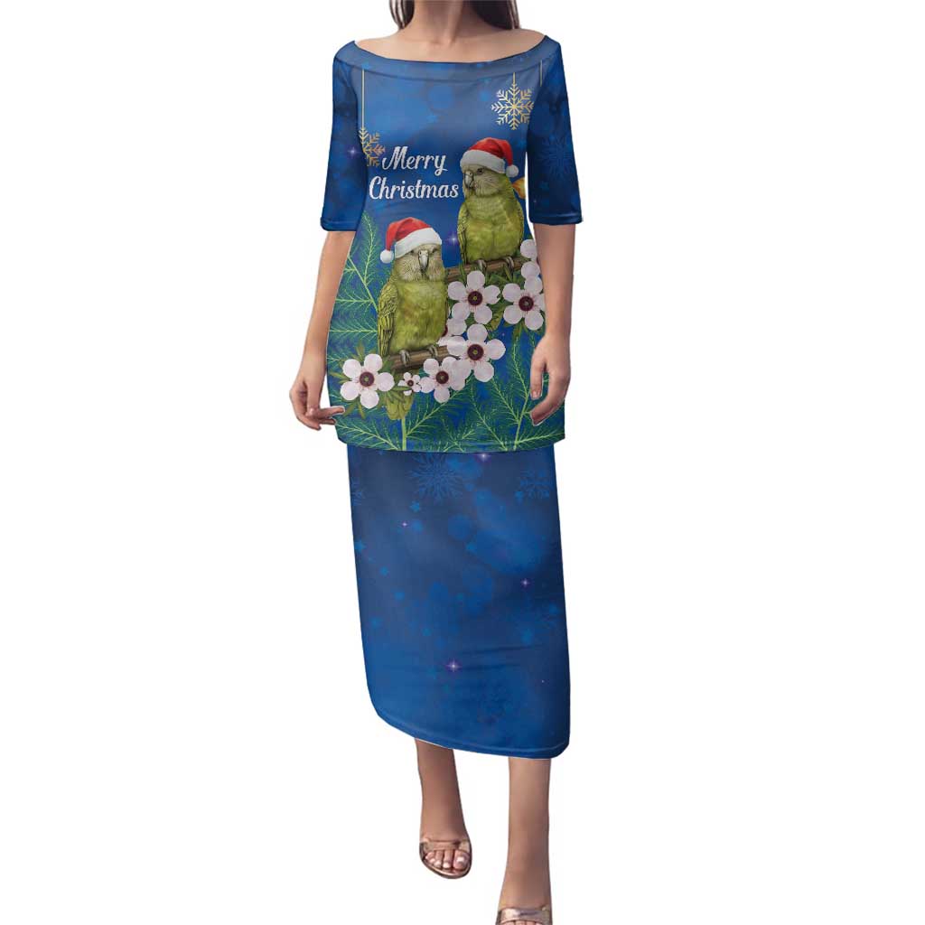 New Zealand Kakapo Christmas Family Matching Puletasi and Hawaiian Shirt Owl Parrot Santa Sliver Fern Manuka - Blue - Aussie Hoodie