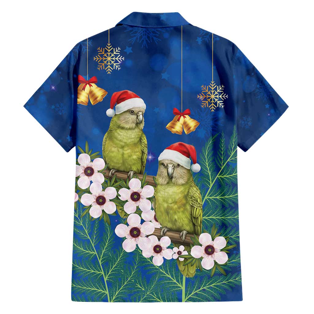 New Zealand Kakapo Christmas Family Matching Short Sleeve Bodycon Dress and Hawaiian Shirt Owl Parrot Santa Sliver Fern Manuka - Blue - Aussie Hoodie