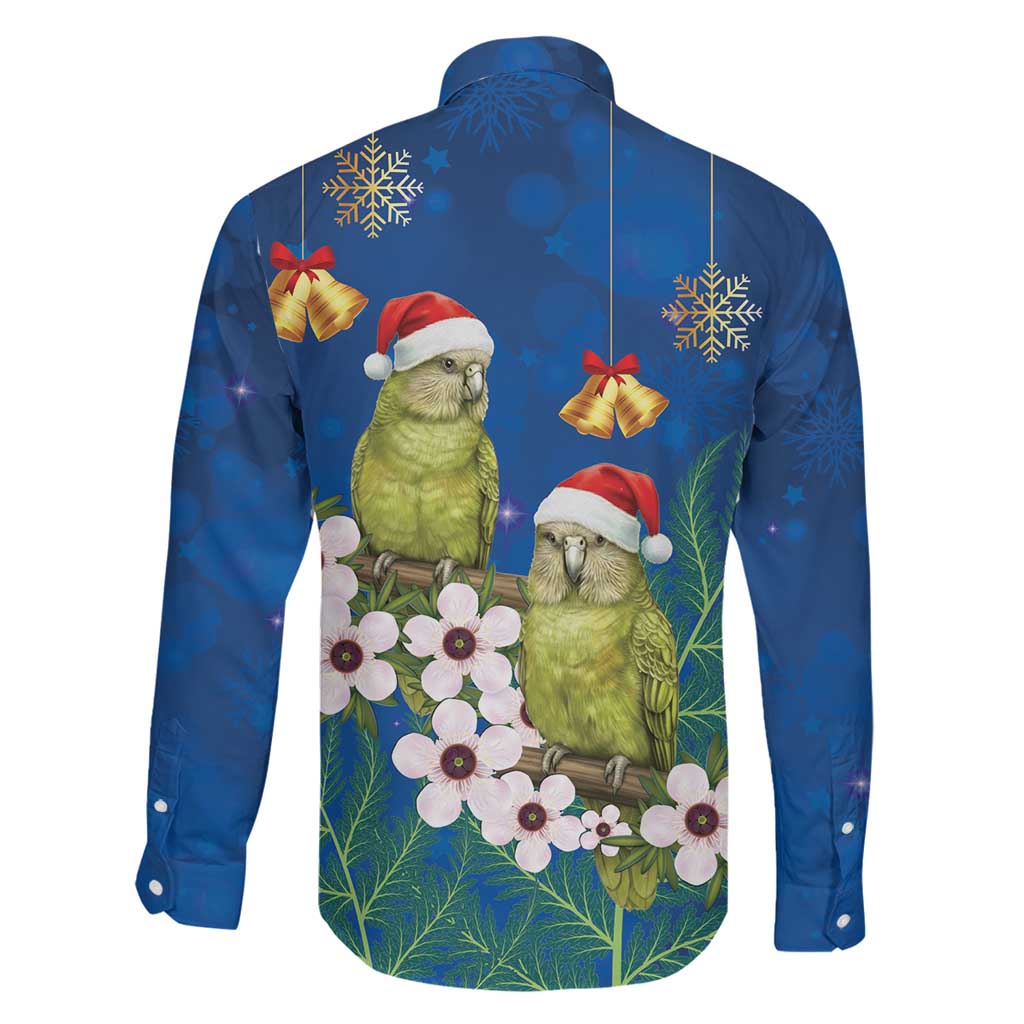 New Zealand Kakapo Christmas Family Matching Short Sleeve Bodycon Dress and Hawaiian Shirt Owl Parrot Santa Sliver Fern Manuka - Blue - Aussie Hoodie