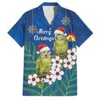 New Zealand Kakapo Christmas Family Matching Summer Maxi Dress and Hawaiian Shirt Owl Parrot Santa Sliver Fern Manuka - Blue - Aussie Hoodie