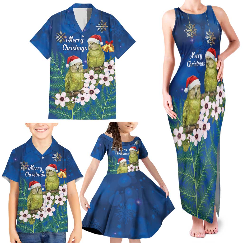 New Zealand Kakapo Christmas Family Matching Tank Maxi Dress and Hawaiian Shirt Owl Parrot Santa Sliver Fern Manuka - Blue - Aussie Hoodie