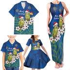 New Zealand Kakapo Christmas Family Matching Tank Maxi Dress and Hawaiian Shirt Owl Parrot Santa Sliver Fern Manuka - Blue - Aussie Hoodie
