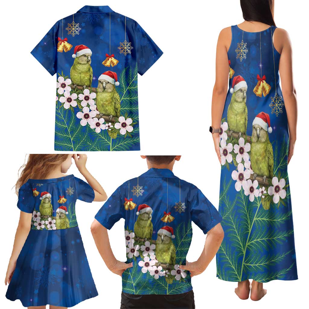New Zealand Kakapo Christmas Family Matching Tank Maxi Dress and Hawaiian Shirt Owl Parrot Santa Sliver Fern Manuka - Blue - Aussie Hoodie