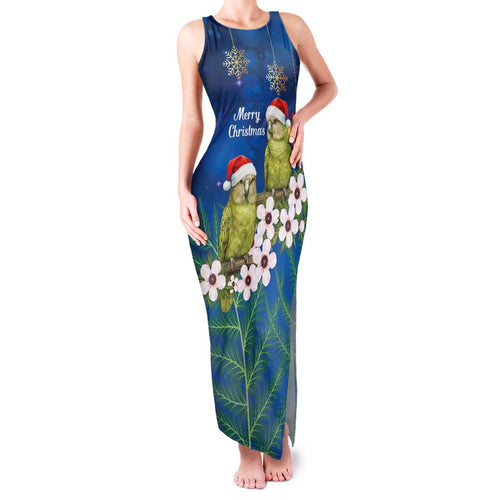 New Zealand Kakapo Christmas Family Matching Tank Maxi Dress and Hawaiian Shirt Owl Parrot Santa Sliver Fern Manuka - Blue - Aussie Hoodie
