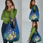 New Zealand Kakapo Christmas Grocery Bag Owl Parrot Santa Sliver Fern Manuka - Blue - Aussie Hoodie