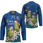 New Zealand Kakapo Christmas Hockey Jersey Owl Parrot Santa Sliver Fern Manuka - Blue - Aussie Hoodie