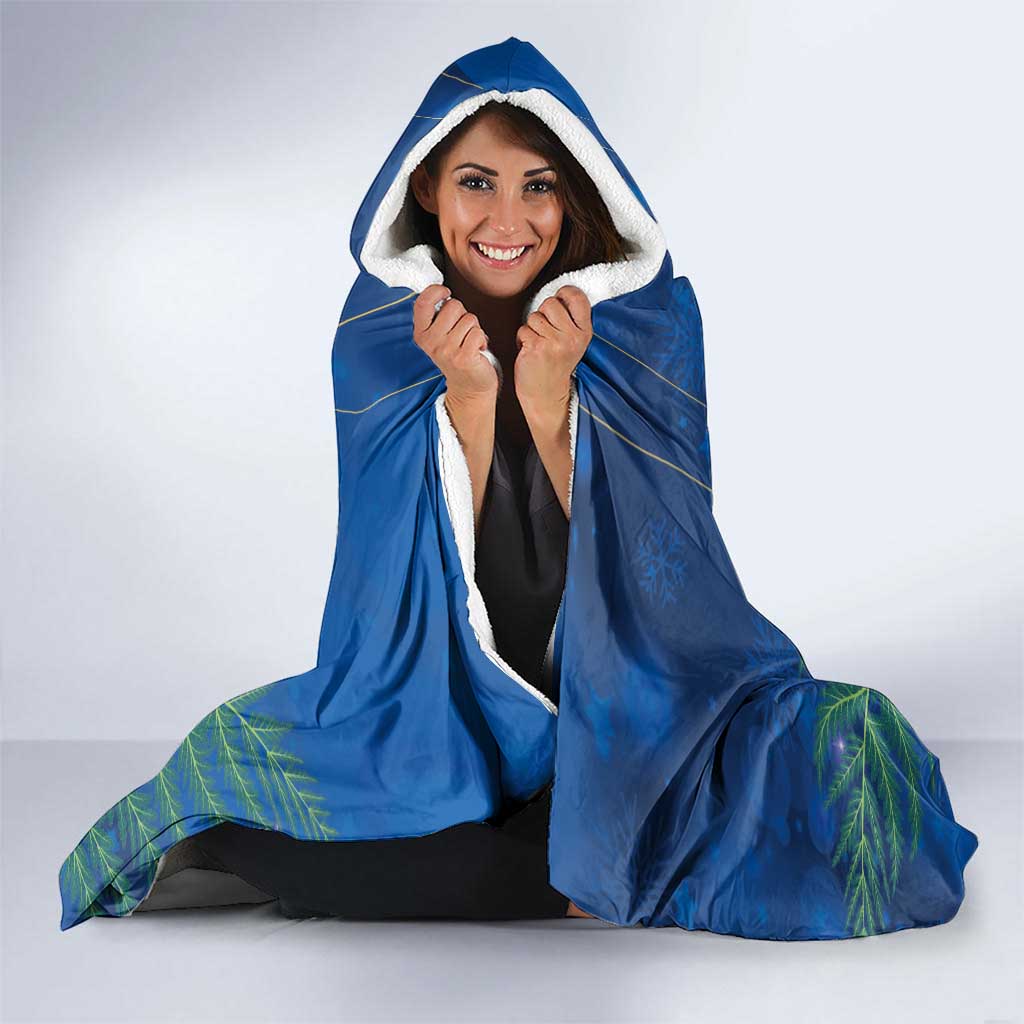 New Zealand Kakapo Christmas Hooded Blanket Owl Parrot Santa Sliver Fern Manuka - Blue - Aussie Hoodie