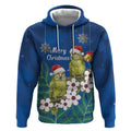 New Zealand Kakapo Christmas Hoodie Owl Parrot Santa Sliver Fern Manuka - Blue - Aussie Hoodie