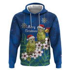 New Zealand Kakapo Christmas Hoodie Owl Parrot Santa Sliver Fern Manuka - Blue - Aussie Hoodie