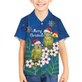 New Zealand Kakapo Christmas Kid Hawaiian Shirt Owl Parrot Santa Sliver Fern Manuka - Blue - Aussie Hoodie