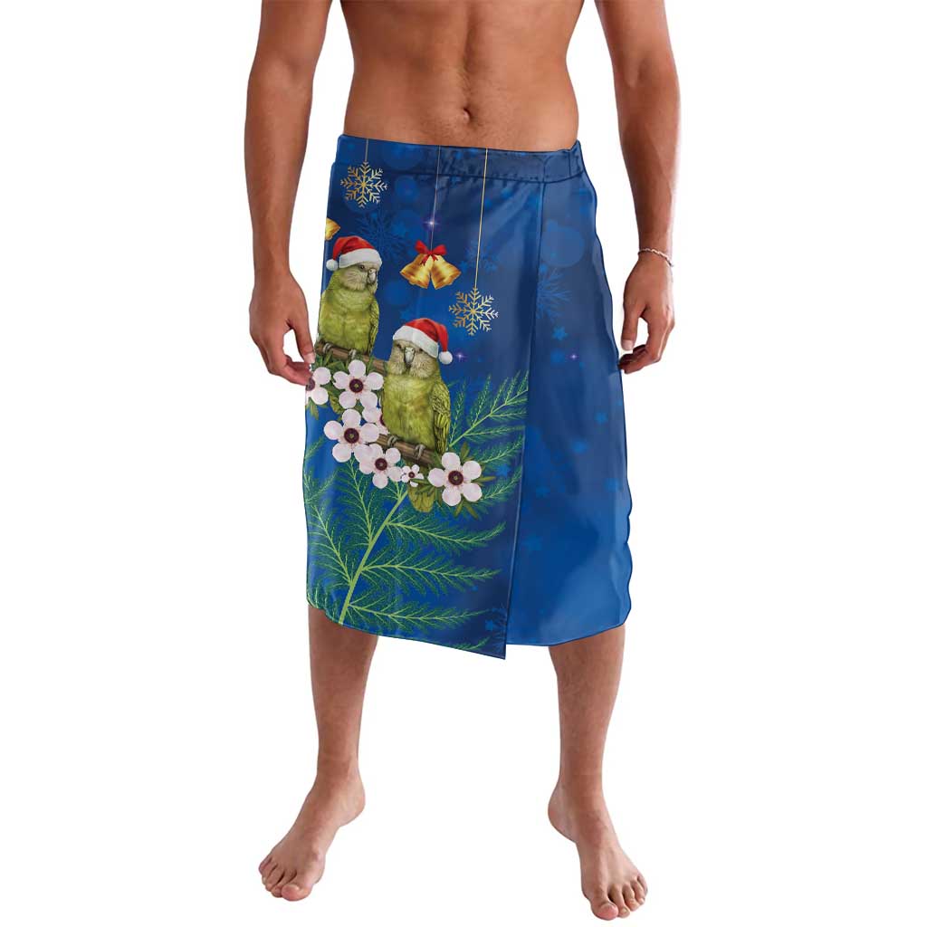 New Zealand Kakapo Christmas Lavalava Owl Parrot Santa Sliver Fern Manuka - Blue - Aussie Hoodie