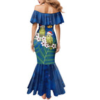 New Zealand Kakapo Christmas Mermaid Dress Owl Parrot Santa Sliver Fern Manuka - Blue - Aussie Hoodie
