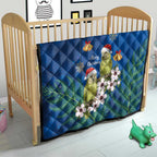 New Zealand Kakapo Christmas Quilt Owl Parrot Santa Sliver Fern Manuka - Blue - Aussie Hoodie