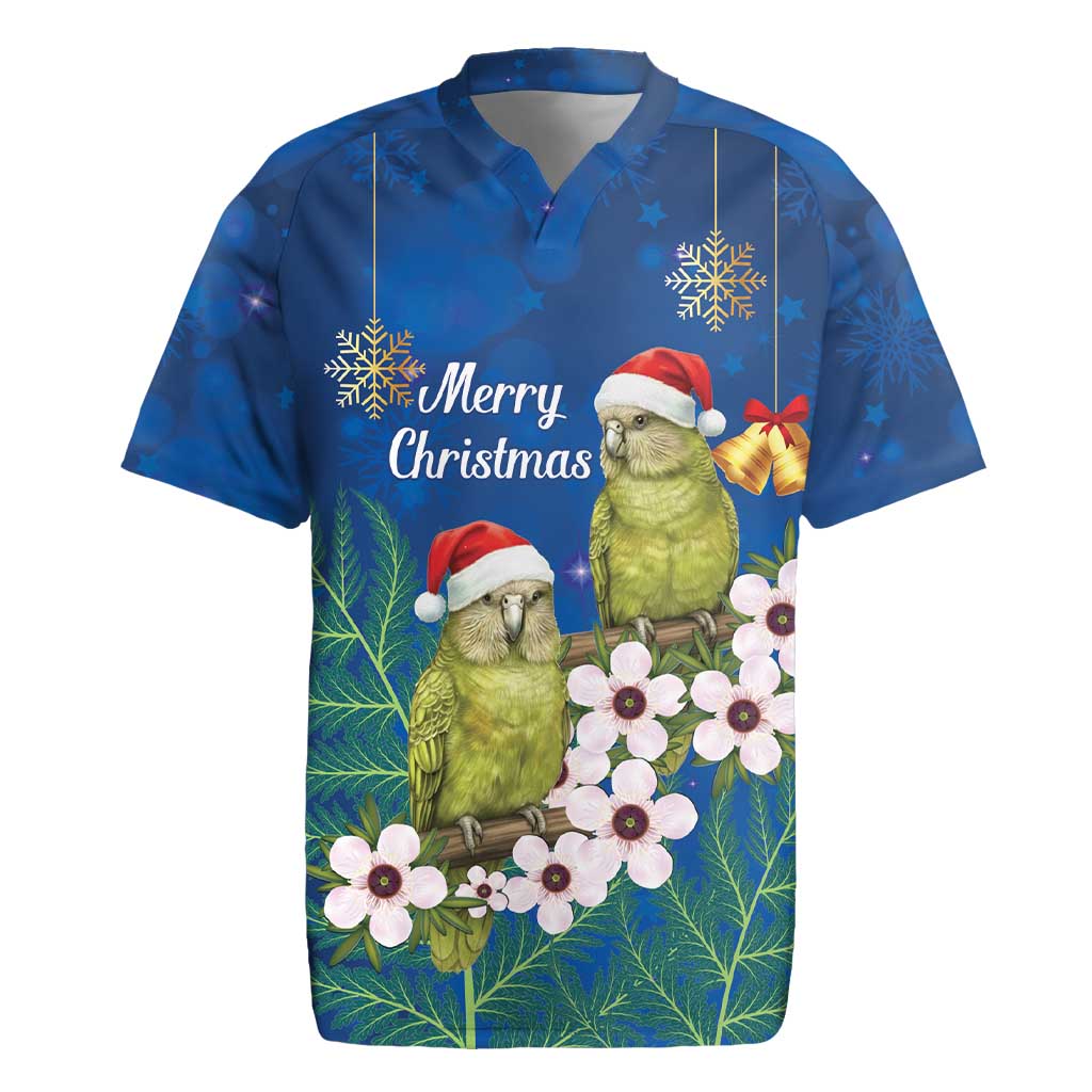 New Zealand Kakapo Christmas Rugby Jersey Owl Parrot Santa Sliver Fern Manuka - Blue - Aussie Hoodie