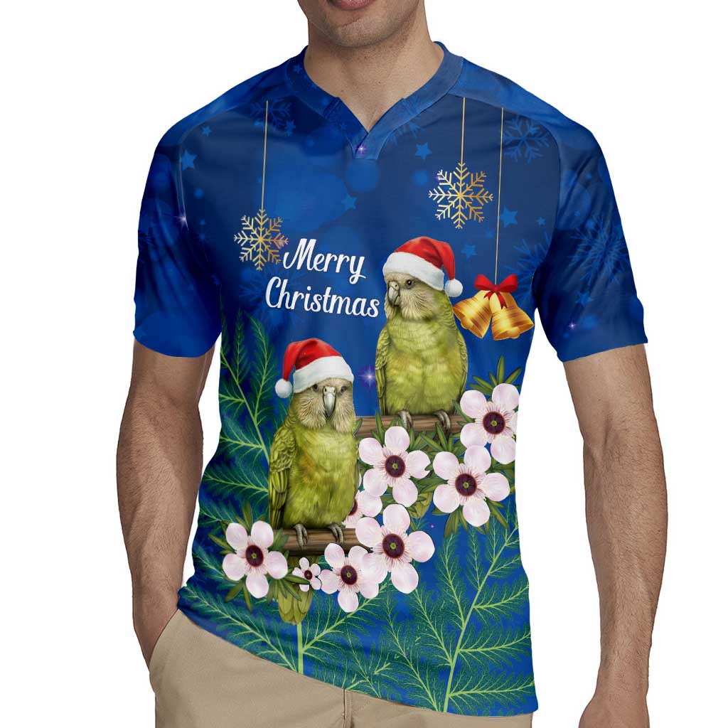 New Zealand Kakapo Christmas Rugby Jersey Owl Parrot Santa Sliver Fern Manuka - Blue - Aussie Hoodie