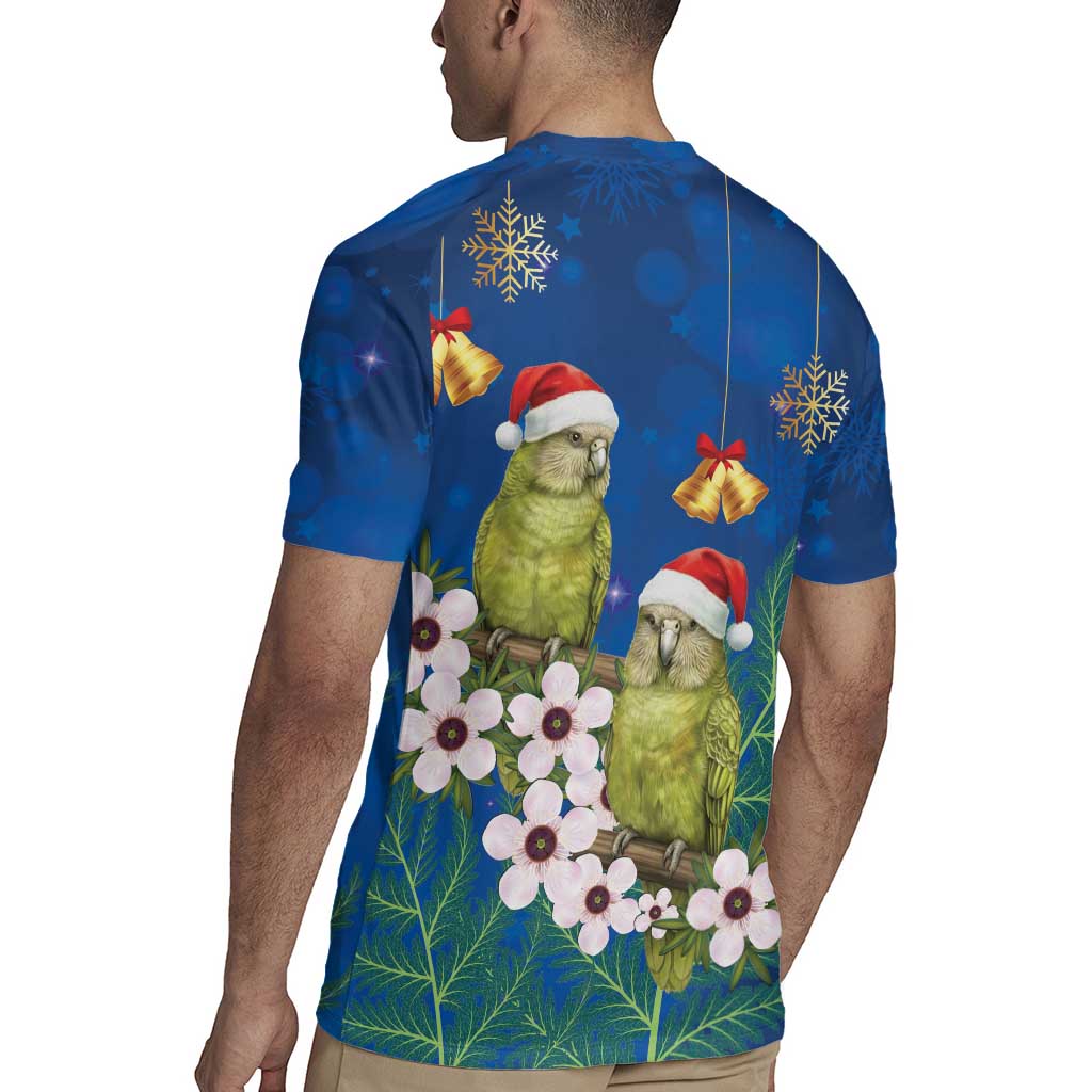 New Zealand Kakapo Christmas Rugby Jersey Owl Parrot Santa Sliver Fern Manuka - Blue - Aussie Hoodie