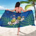 New Zealand Kakapo Christmas Sarong Owl Parrot Santa Sliver Fern Manuka - Blue - Aussie Hoodie