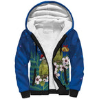 New Zealand Kakapo Christmas Sherpa Hoodie Owl Parrot Santa Sliver Fern Manuka - Blue - Aussie Hoodie