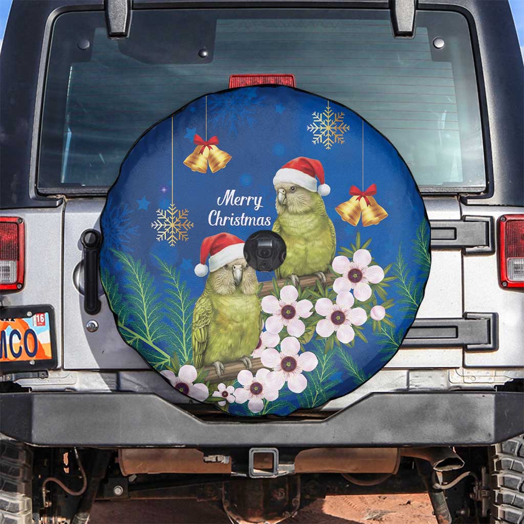 New Zealand Kakapo Christmas Spare Tire Cover Owl Parrot Santa Sliver Fern Manuka - Blue - Aussie Hoodie