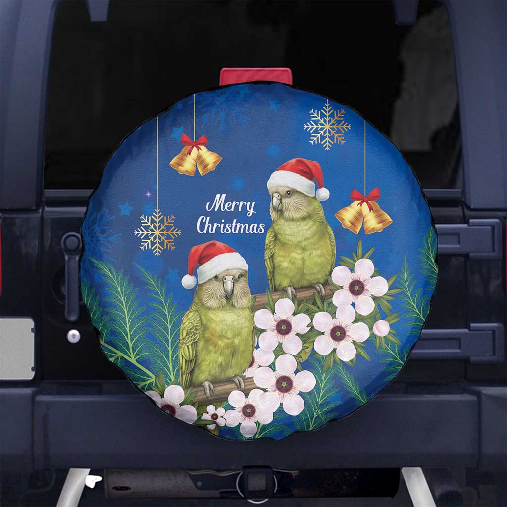 New Zealand Kakapo Christmas Spare Tire Cover Owl Parrot Santa Sliver Fern Manuka - Blue - Aussie Hoodie