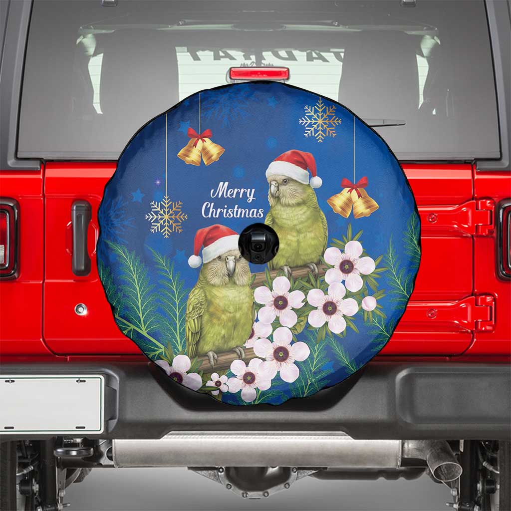 New Zealand Kakapo Christmas Spare Tire Cover Owl Parrot Santa Sliver Fern Manuka - Blue - Aussie Hoodie