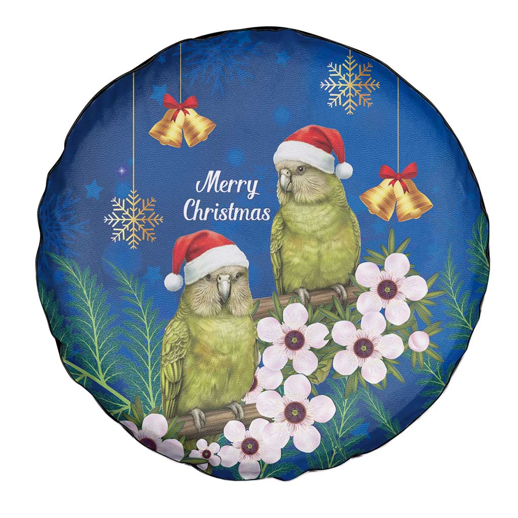 New Zealand Kakapo Christmas Spare Tire Cover Owl Parrot Santa Sliver Fern Manuka - Blue - Aussie Hoodie
