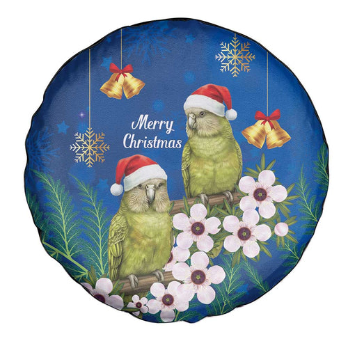 New Zealand Kakapo Christmas Spare Tire Cover Owl Parrot Santa Sliver Fern Manuka - Blue - Aussie Hoodie
