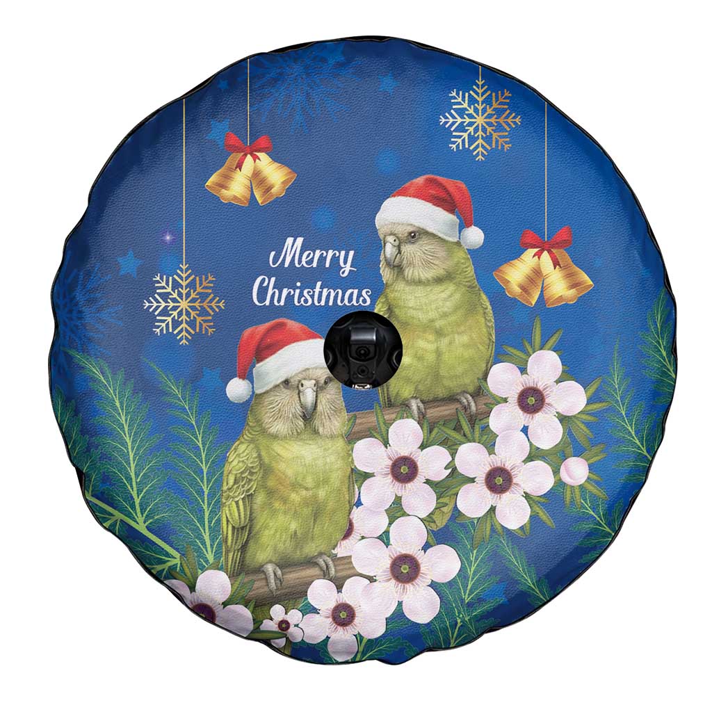 New Zealand Kakapo Christmas Spare Tire Cover Owl Parrot Santa Sliver Fern Manuka - Blue - Aussie Hoodie