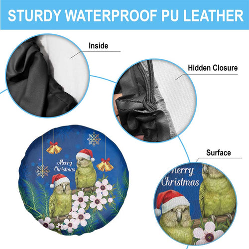 New Zealand Kakapo Christmas Spare Tire Cover Owl Parrot Santa Sliver Fern Manuka - Blue - Aussie Hoodie